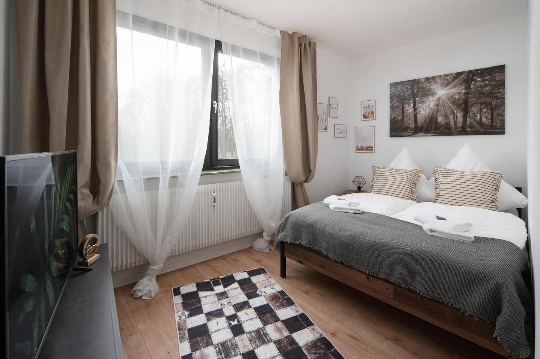 1-4 Gaeste Wohnung W-Lan, Netflix, Amazon, Parken, Arbeitsplatz, 24H Check In ,Vollausgestattet Kueche, Handtuecher Seife U,V,M Fuer Geschaeftsreisende, Paare, Familien , Datteln Zewnętrze zdjęcie
